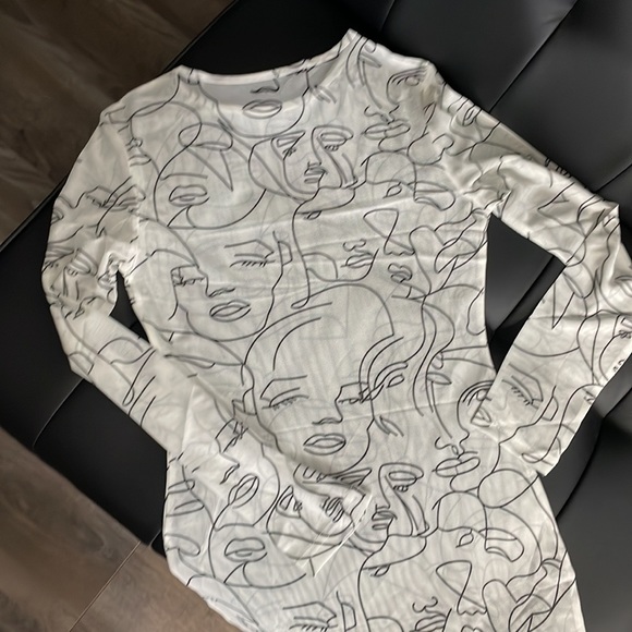 Artistic Face Bodycon Dress - Picture 3 of 3